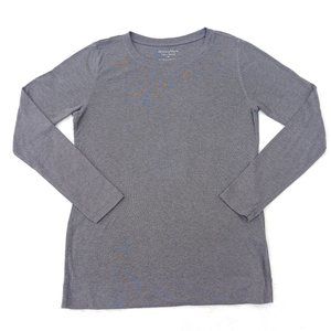 Simply Vera Long Sleeve T shirt Solid Grey Color Size Medium